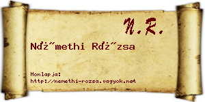 Némethi Rózsa névjegykártya